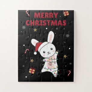 Puzzle Bunny Merry Christmas Winter Animals Rabbits