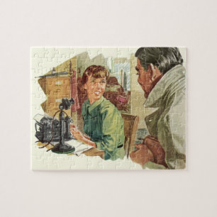 Puzzle Bureau d'affaires vintage, PDG patron et secrétair