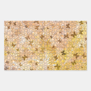 Puzzle Butterflies und Daisies-Browns von STaylor Rechteckiger Aufkleber