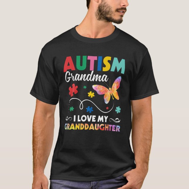 Puzzle Butterfly Autismus Oma I Liebe mein Großvat T-Shirt (Vorderseite)