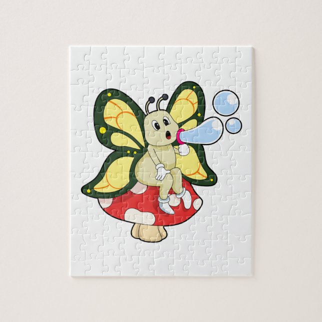 Puzzle Butterfly with Soap bubbles (Vertical)