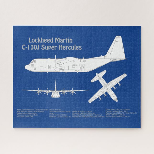 Puzzle C-130 Hercules - Plan directeur de l'avion ABD (Horizontal)