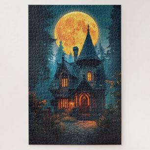 Puzzle Cabane de sorcière éclairée par la lune 