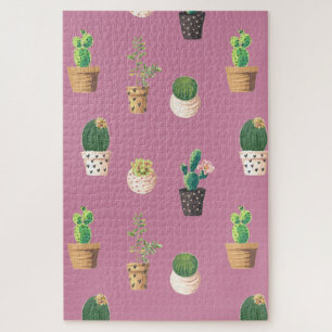 Puzzle Cactus Succulents à Dessrt Vert dans les pots