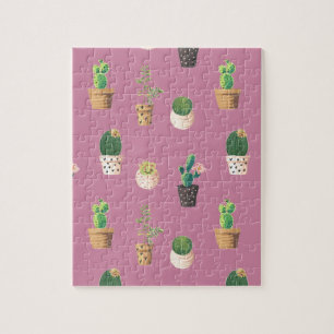 Puzzle Cactus Succulents à Dessrt Vert dans les pots
