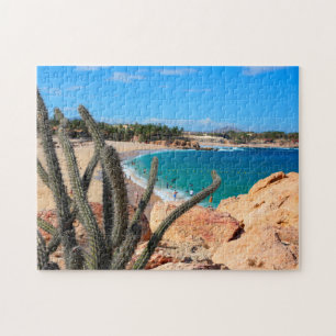 Puzzle Cactus sur le sommet rocheux au-dessus de la plage