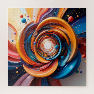 Puzzle Cadeau d'art moderne abstrait coloré en spirale
