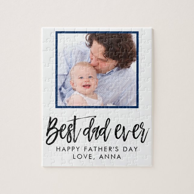 Puzzle Cadeau de fête des pères personnalisé meilleur pap (Vertical)