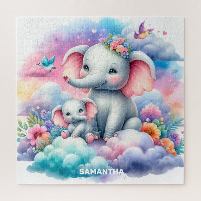Puzzle Cadeau de jour personnalisé de la mère avec bébé é (Vertical)