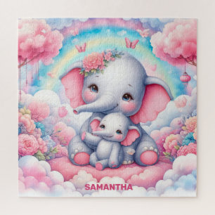 Puzzle Cadeau de jour personnalisé de la mère avec bébé é