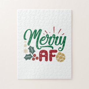 Puzzle Cadeau de Noël Joyeux AF Cool Sassy