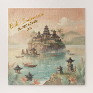 Puzzle Cadeau de voyage en famille personnalisé à Bali In