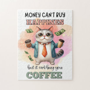 Puzzle Cadeau drôle pour amateur de chats : L'argent ne p