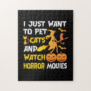 Puzzle Cadeau Halloween Je Veux Juste Pet Chats Anniver