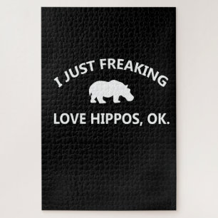 Puzzle Cadeau Hippo Lover  I Just Freaking Love Hippo Ok