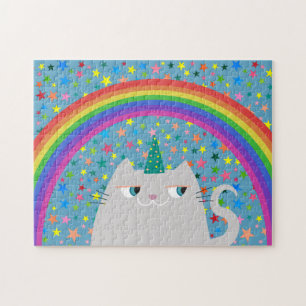 Puzzle Cadeau Mignon Licorne Chat Énigme Arc-en-Ciel Étoi
