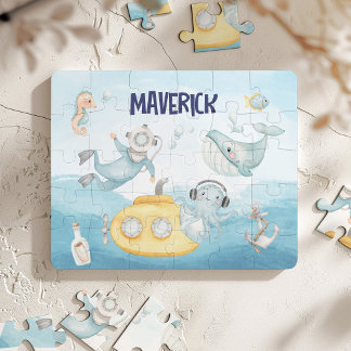 Puzzle Cadeau Océan pour Garçons, Personnalisé sous la me