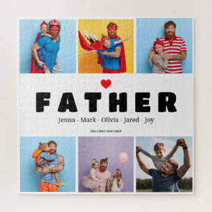 Puzzle Cadeau papa 6 Photo Collage Fête des pères Cadeau