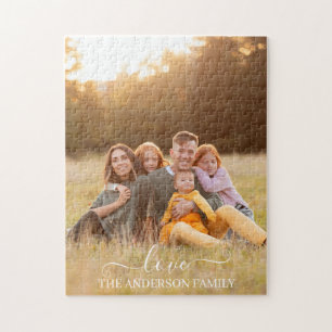 Puzzle Cadeau Personnalisé avec le Nom de Famille et Phot