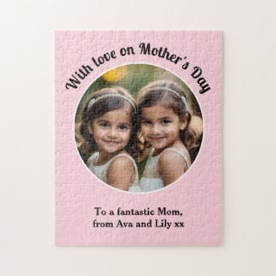 Puzzle Cadeau personnalisé de la fête des mères en rose