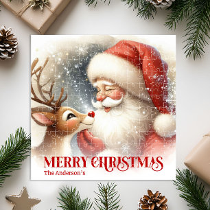 Puzzle Cadeau personnalisé de Noël pour enfants avec Sant