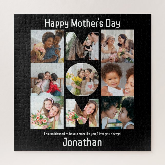 Puzzle Cadeau personnalisé pour maman mère Fête 9 Photo C (Vertical)