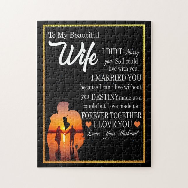 Puzzle Cadeaux de femme | Lettre À Ma Femme Amour Du Mari (Vertical)