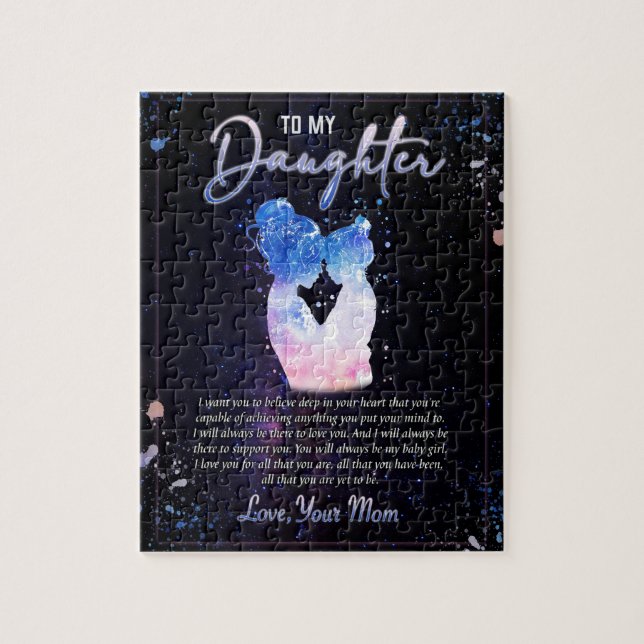 Puzzle Cadeaux de fille | Lettre À Ma Fille De Maman (Vertical)