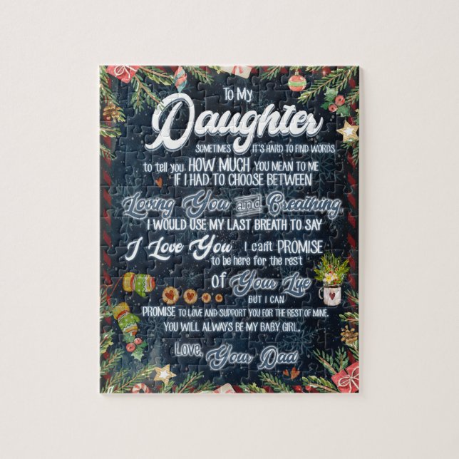 Puzzle Cadeaux de fille | Lettre À Ma Fille De Papa (Vertical)