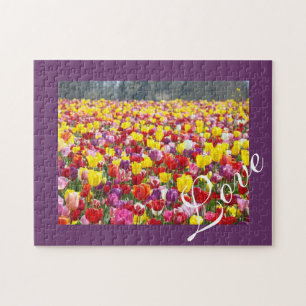 Puzzle Cadeaux de fleurs de tulipes de jardins de printem