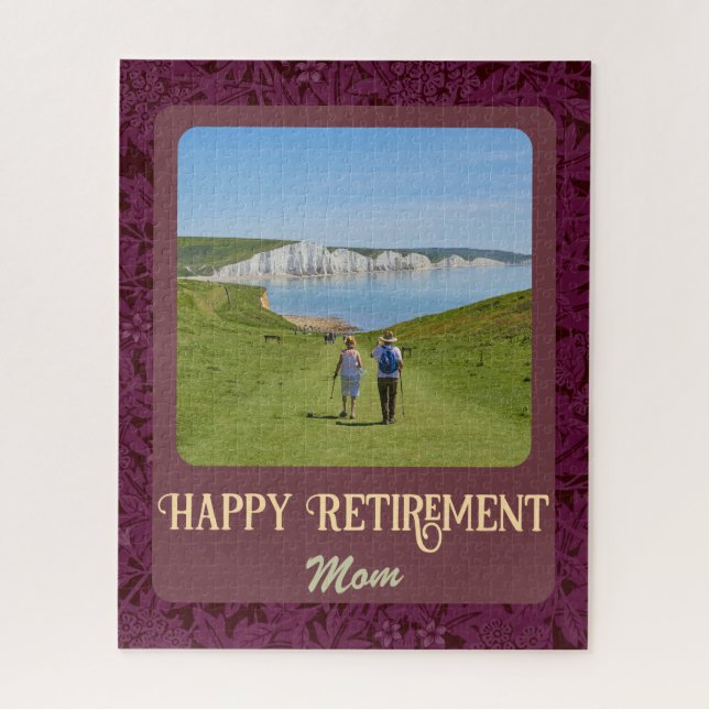 Puzzle Cadeaux de retraite heureux personnalisés pour mam (Vertical)