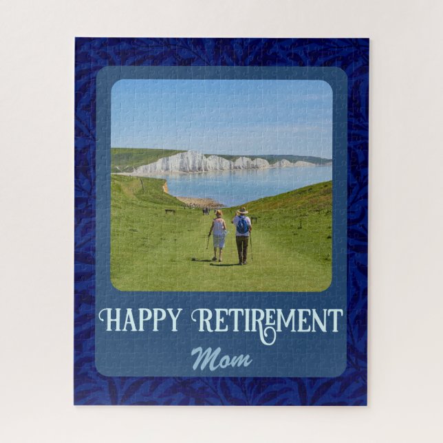 Puzzle Cadeaux de retraite heureux personnalisés pour mam (Vertical)