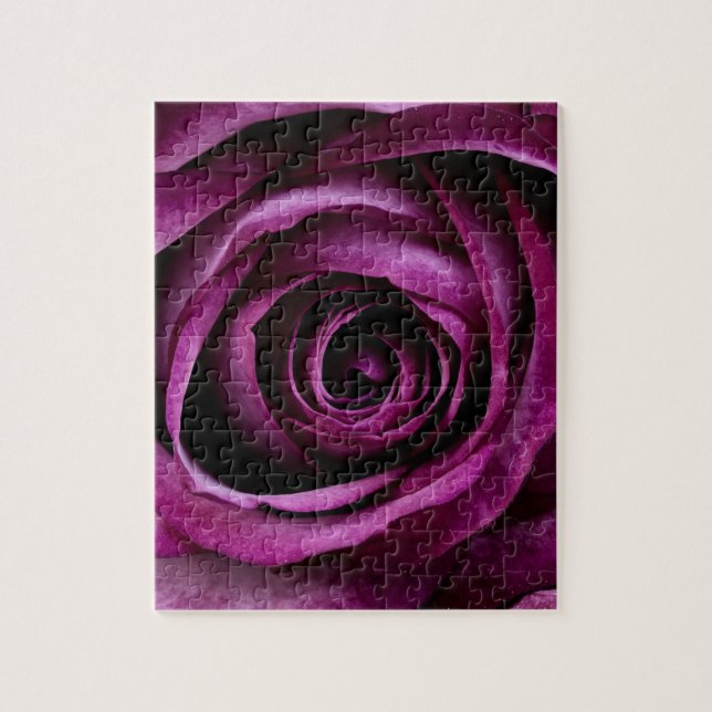 Puzzle Cadeaux Girly de beaux de pourpre de rose pétales (Vertical)