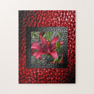Puzzle Cadre floral à Faux Boarder en cuir