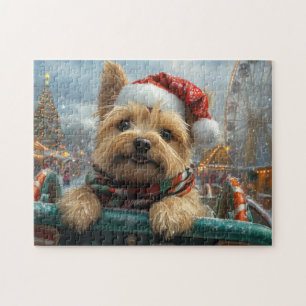 Puzzle Cairn Terrier Dog Roller Dessous de verre Noël