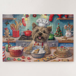 Puzzle Cairn Terrier Fête de Noël en cuisine : Noël Festi