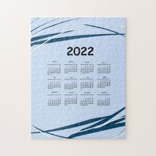 Puzzle Calendrier 2022 année. Conception de la planificat