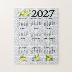 Puzzle Calendrier 2027 Citrons Tuiles Méditerranéennes It