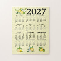 Calendrier 2027 style italien Citrons Jaune
