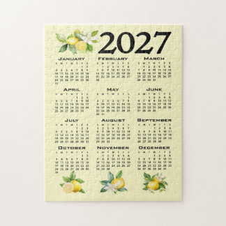 Puzzle Calendrier 2027 style italien Citrons Jaune