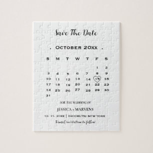 Puzzle Calendrier calligraphie moderne non photo enregist