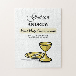 Puzzle Calice de première communion personnalisable pour