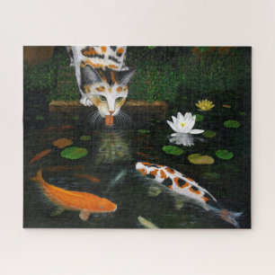 Puzzle Calico Cat and Koi Fish