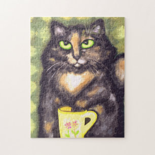 Puzzle Calico Torti Maine Chat à Coon Avec Thé