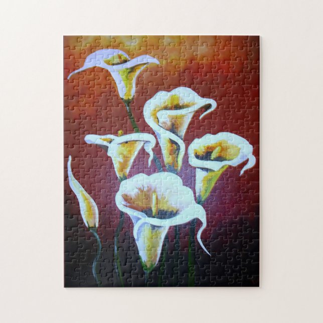 Puzzle Calla Blanche Lit Des Fleurs De Coupe Artistique S (Vertical)