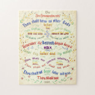 Puzzle Calligraphie 1889 de Dix commandements
