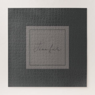 Puzzle Calligraphie Élégante Plaque Simple Nom Gris