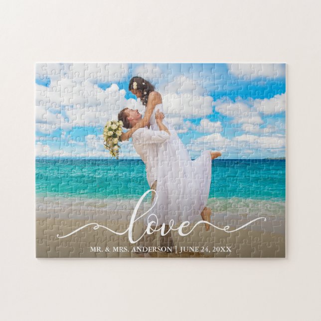 Puzzle Calligraphie Love Photo Mariage (Horizontal)