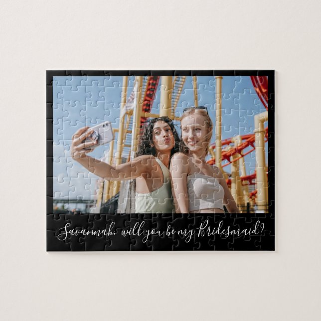 Puzzle Calligraphie noire photo personnalisée Proposition (Horizontal)