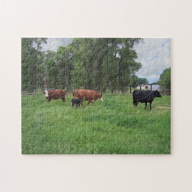 Puzzle Calves et vaches du pâturage (Horizontal)